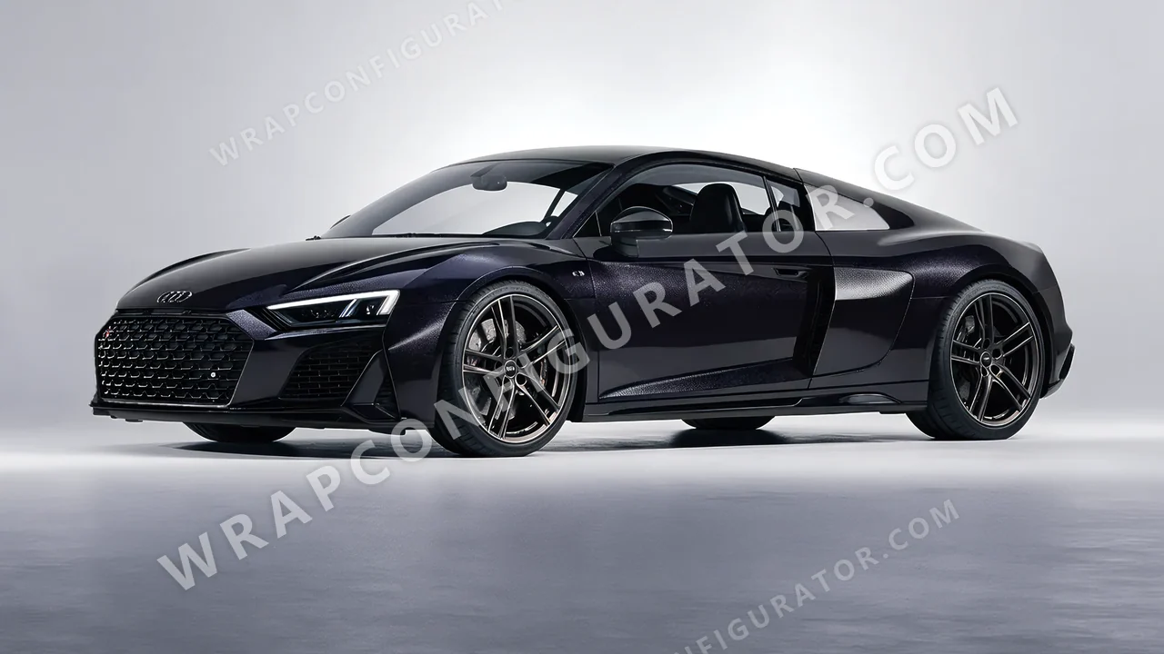 Black Audi R8 2022 wrapped in Avery Dennison Mystery Black SW900-184-M