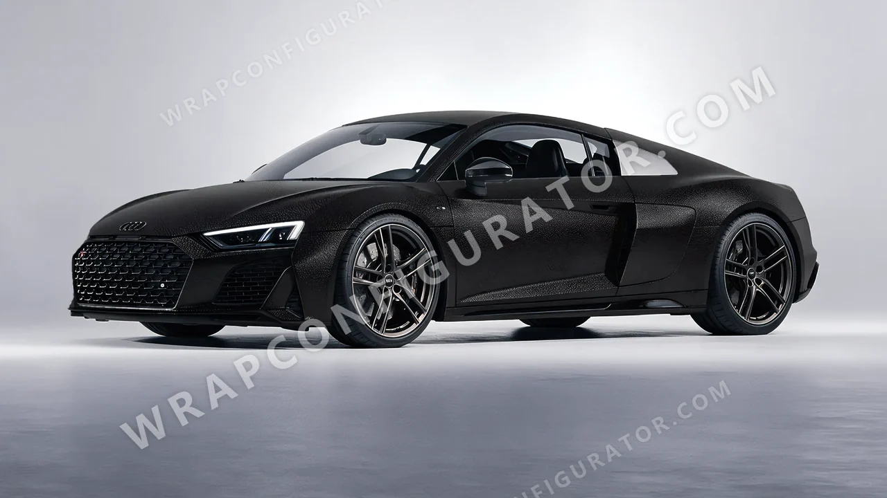 Black Audi R8 2022 wrapped in Avery Dennison Rugged Onyx Black SW900-182-X