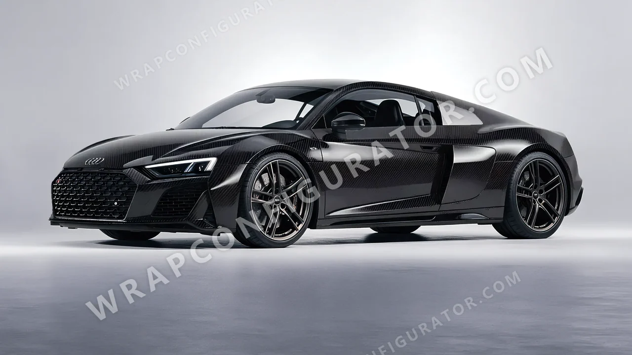 Black Audi R8 2022 wrapped in Colourshield PPF by HyperPro Black 6D01B-P