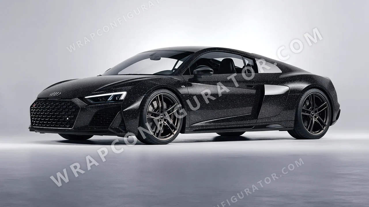 Black Audi R8 2022 wrapped in Colourshield PPF by HyperPro Black MDF01-P