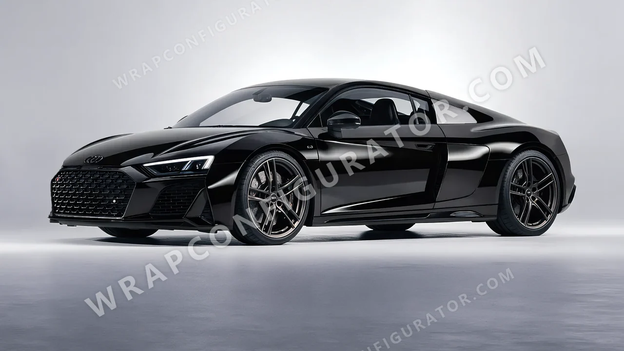 Black Audi R8 2022 wrapped in Inozetek Dynamic PPF Perfect Black DPPF908