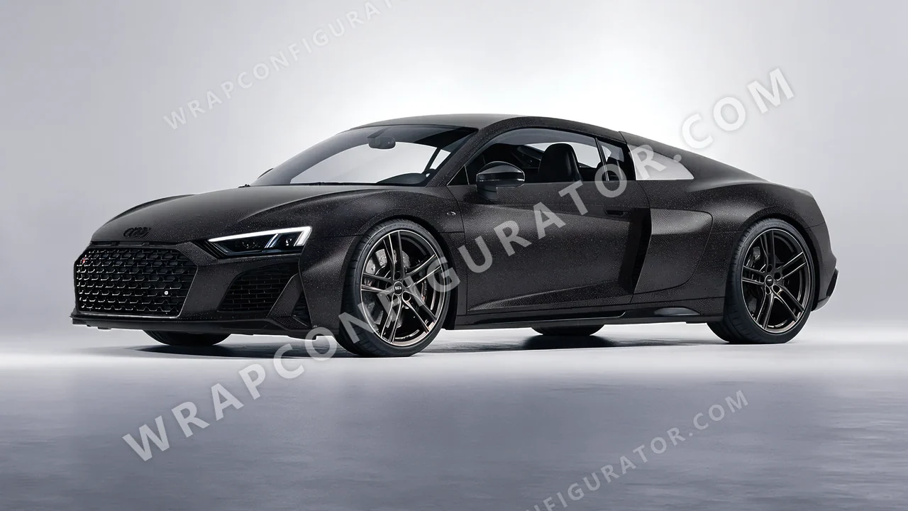 Black Audi R8 2022 wrapped in KPMF Black Matt K89021