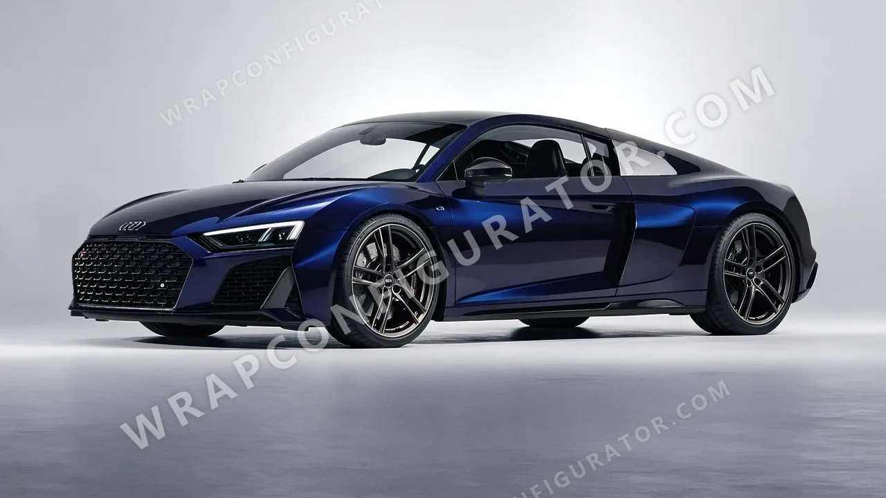 Black Audi R8 2022 wrapped in KPMF Blue Black Iridescent K75469