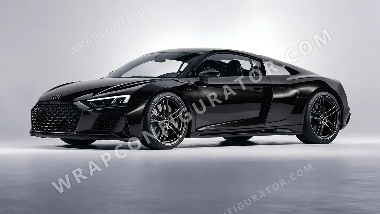 Black Audi R8 2022 wrapped in KPMF Magnetic Black K75440