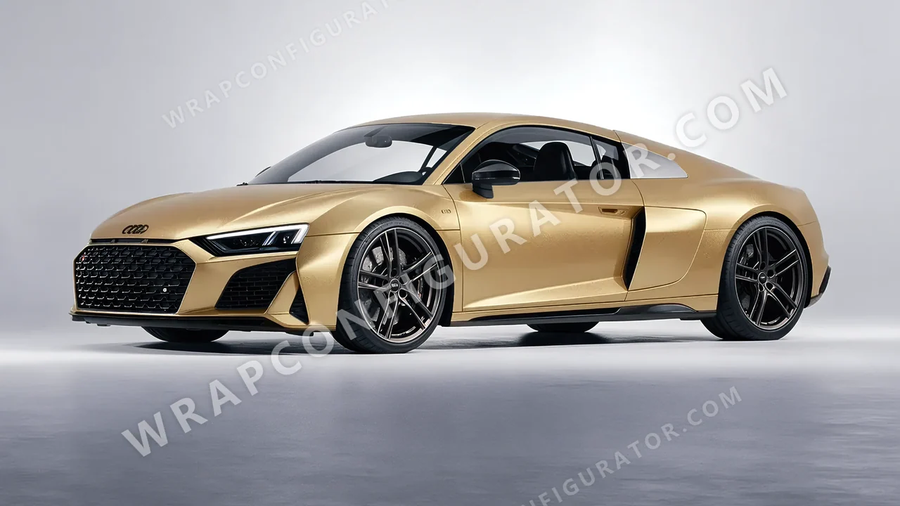 Black Audi R8 2022 wrapped in KPMF Matt Gold Eclipse K75581