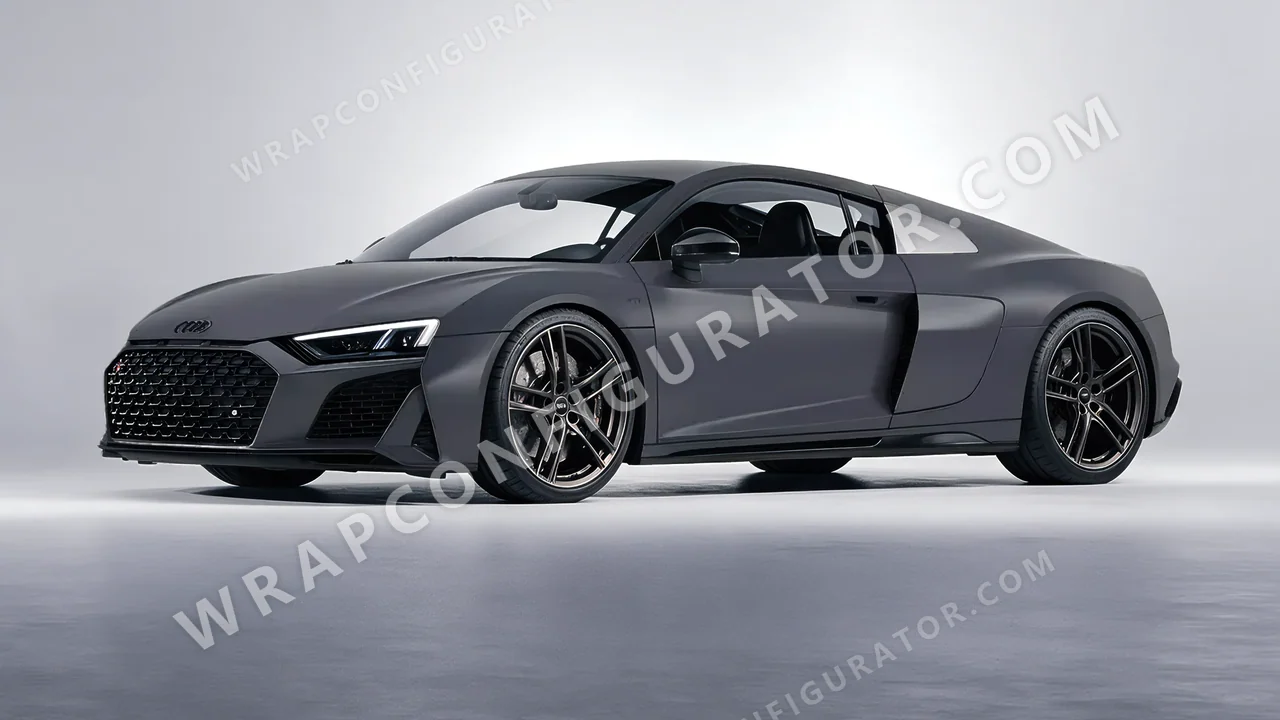 Black Audi R8 2022 wrapped in KPMF Matt Magnetic Black K75551