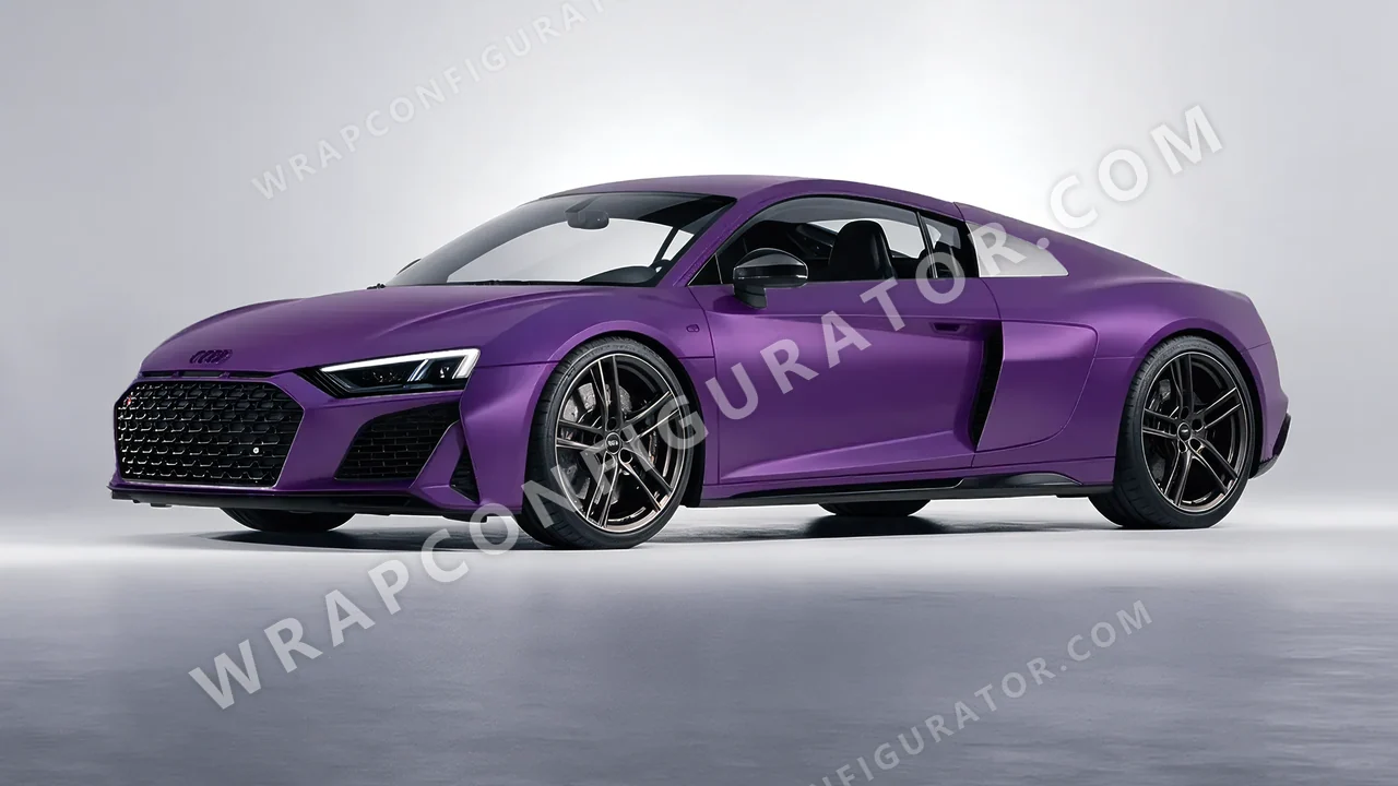 Black Audi R8 2022 wrapped in KPMF Matt Purple Black Iridescent K75565