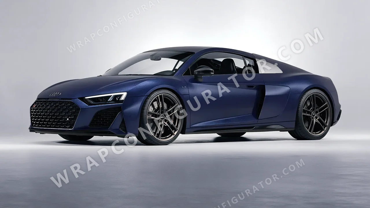 Black Audi R8 2022 wrapped in ORACAL Moonlight 970RA-190M