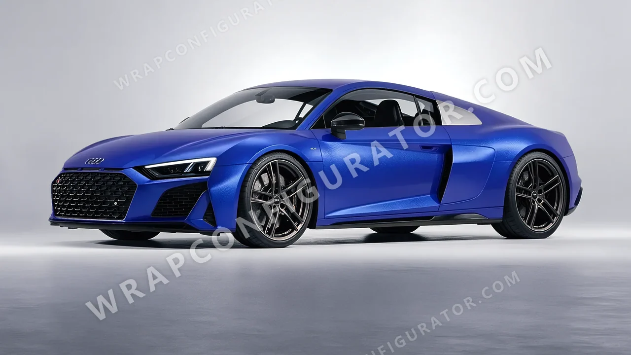 Blue Audi R8 2022 wrapped in Avery Dennison Brilliant Blue SW900-671-M