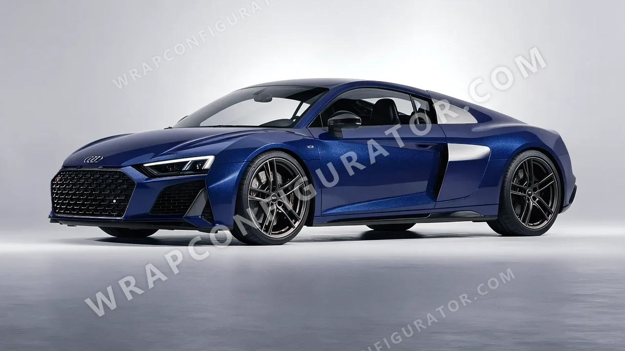 Blue Audi R8 2022 wrapped in Avery Dennison Dark Blue SW900-653-M