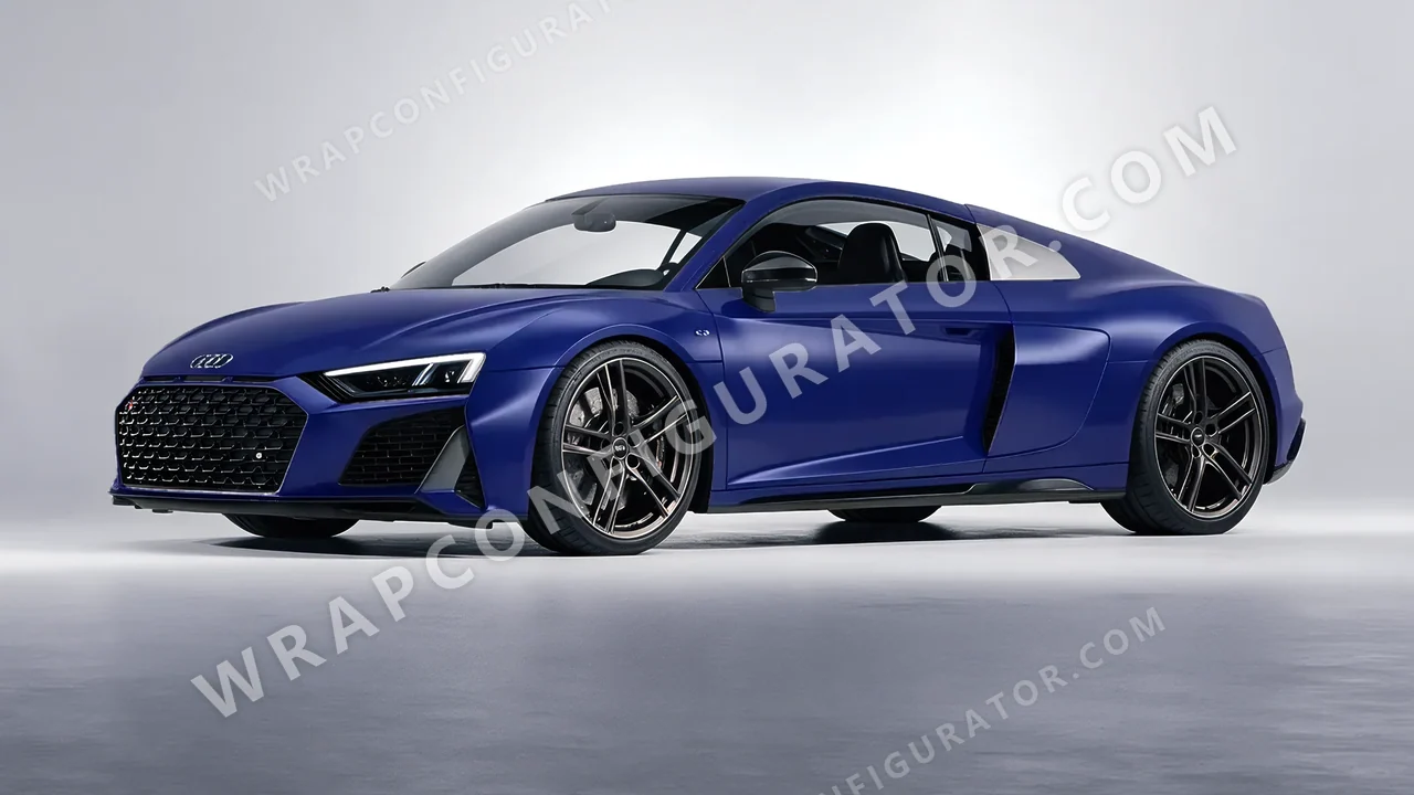 Blue Audi R8 2022 wrapped in Avery Dennison Dark Blue SW900-682-O