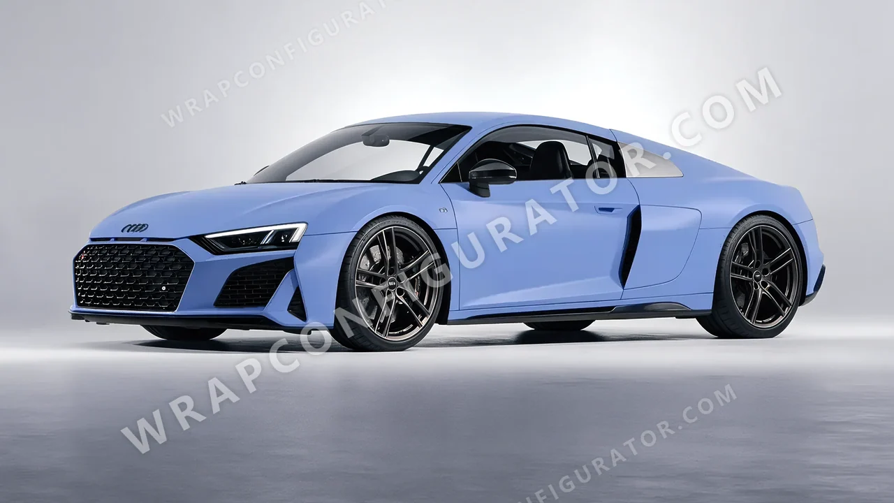 Blue Audi R8 2022 wrapped in Avery Dennison Dreamline Blue SW900-616-O