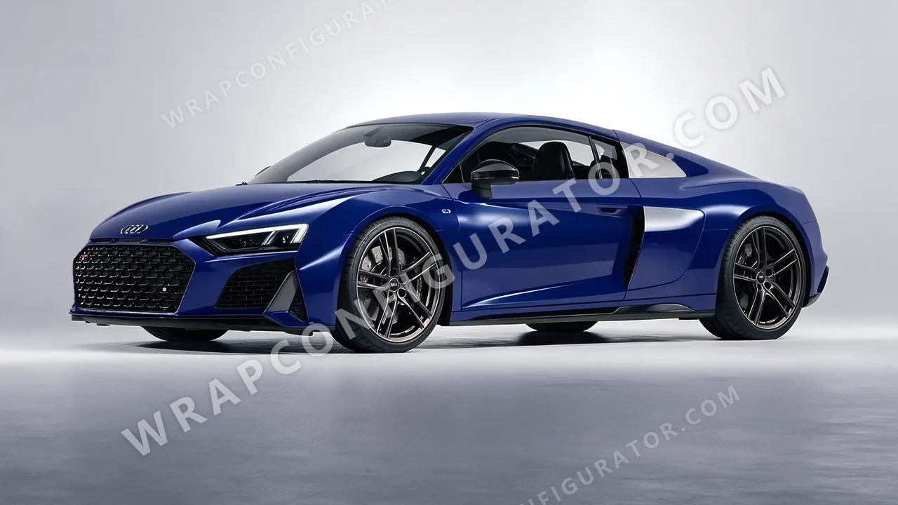 Blue Audi R8 2022 wrapped in Avery Dennison Indigo Blue SW900-699-O
