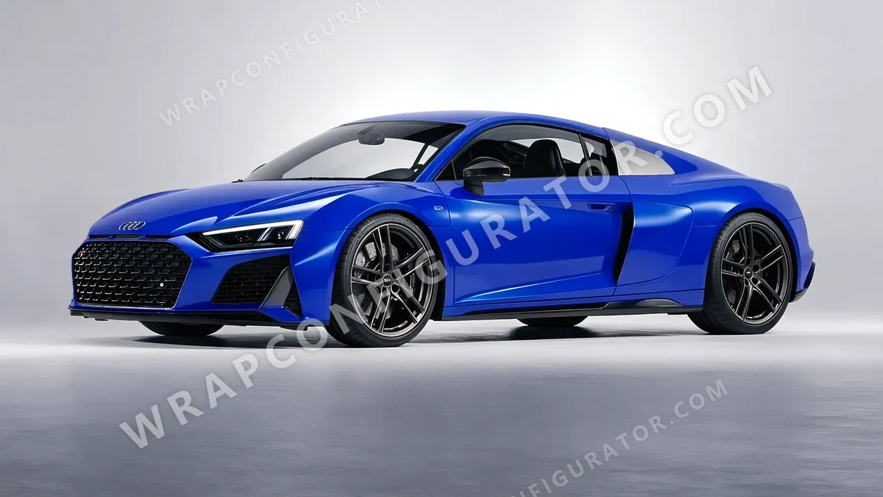 Blue Audi R8 2022 wrapped in Avery Dennison Intense Blue SW900-667-O