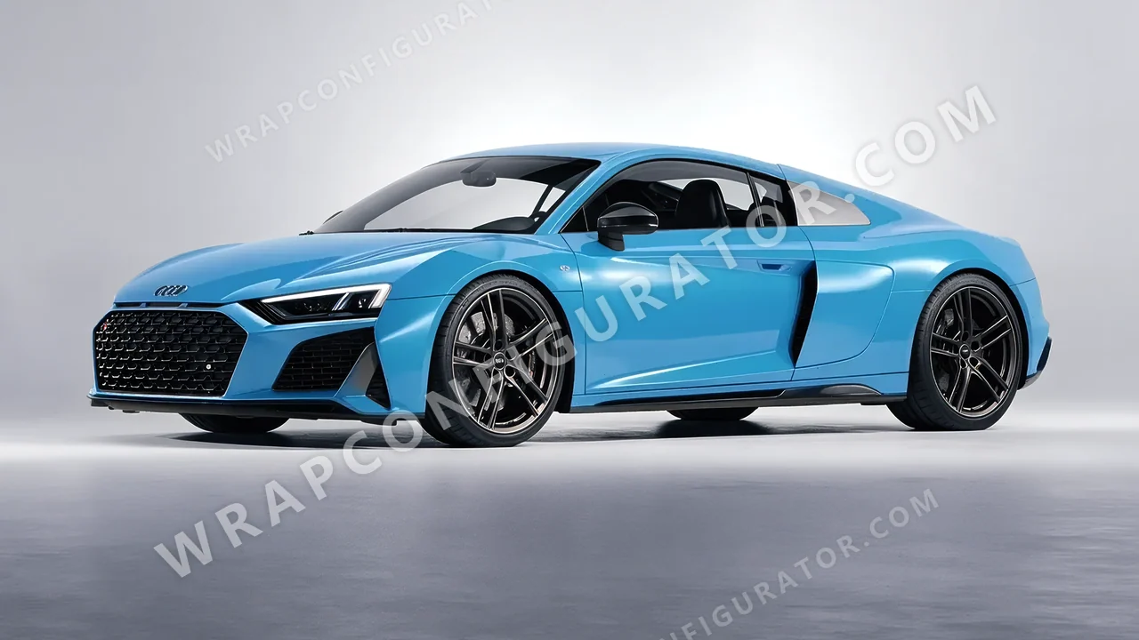Blue Audi R8 2022 wrapped in Avery Dennison Sea Breeze Blue SW900-648-O