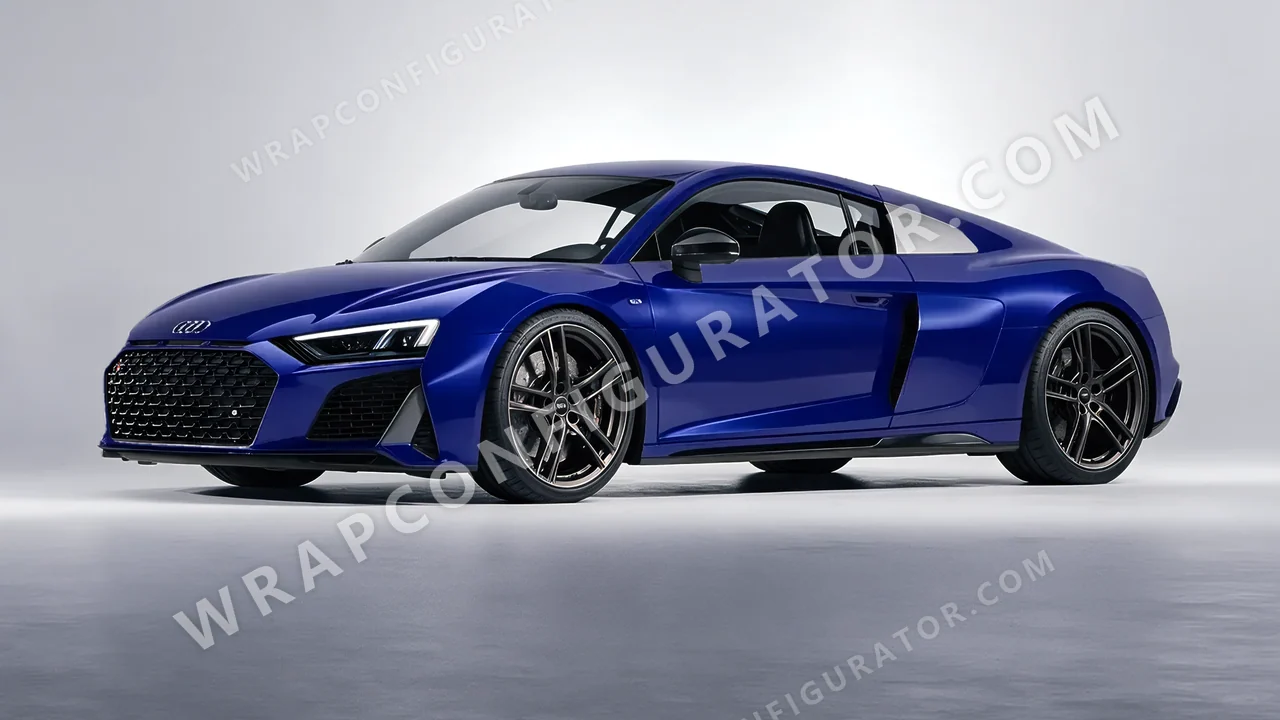 Blue Audi R8 2022 wrapped in Colourshield PPF by HyperPro Berry Blue HGM57-P