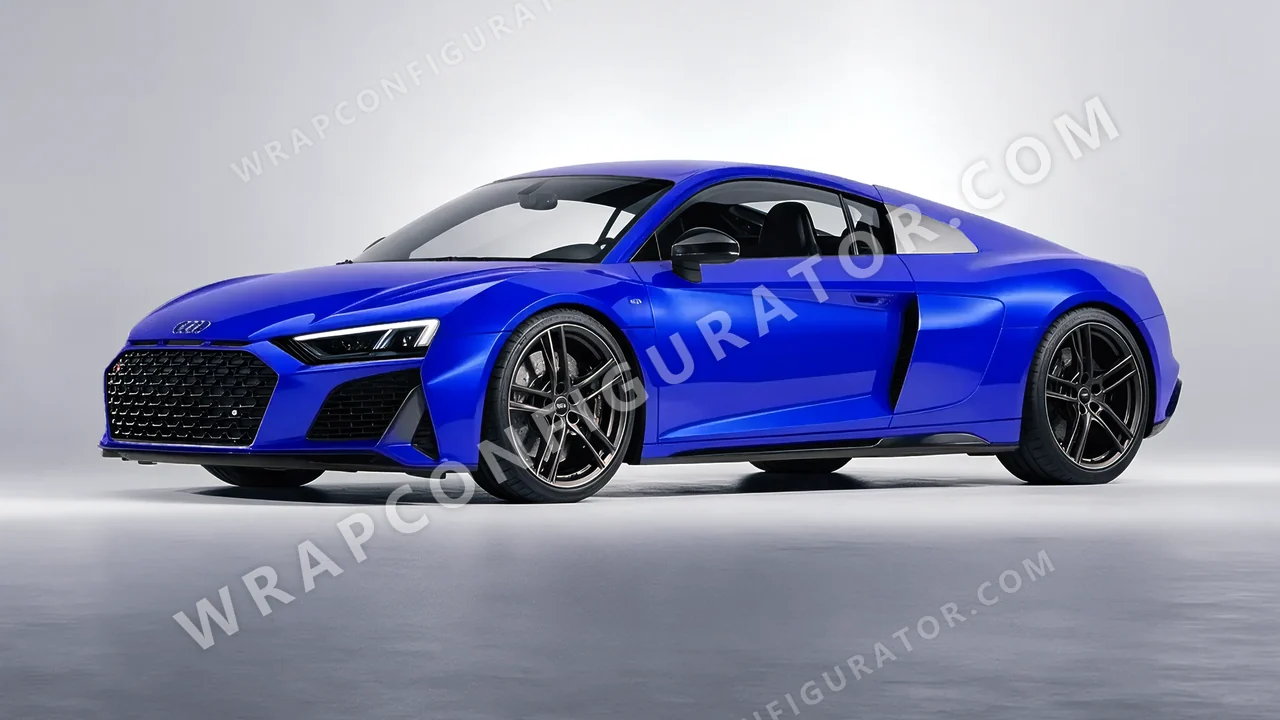 Blue Audi R8 2022 wrapped in Colourshield PPF by HyperPro Bright Blue HGM60-P