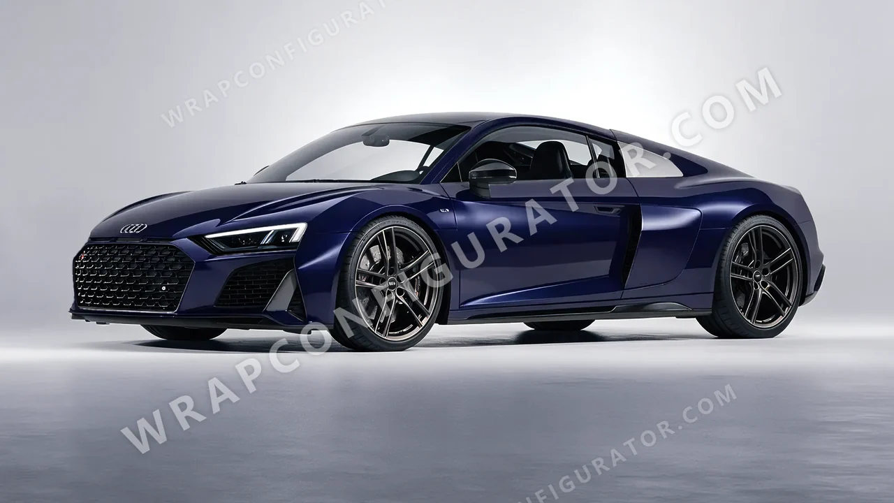 Blue Audi R8 2022 wrapped in Colourshield PPF by HyperPro Cobalt Blue GAF46-P