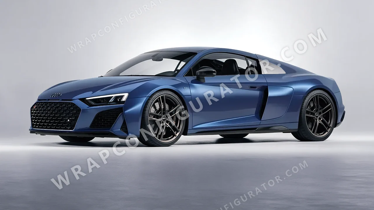Blue Audi R8 2022 wrapped in Colourshield PPF by HyperPro Dark Gray Blue MSF51-P