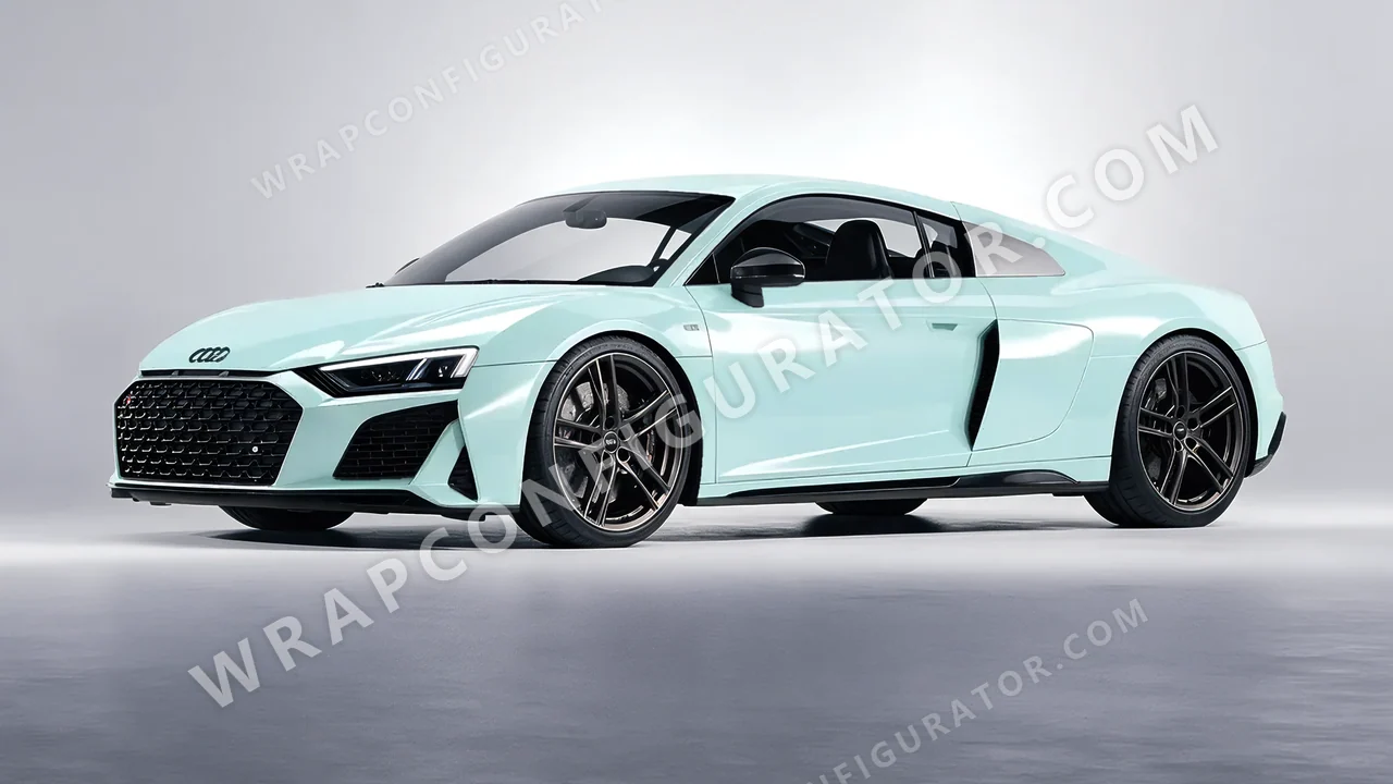 Blue Audi R8 2022 wrapped in Colourshield PPF by HyperPro Ice Blue GAF49-P