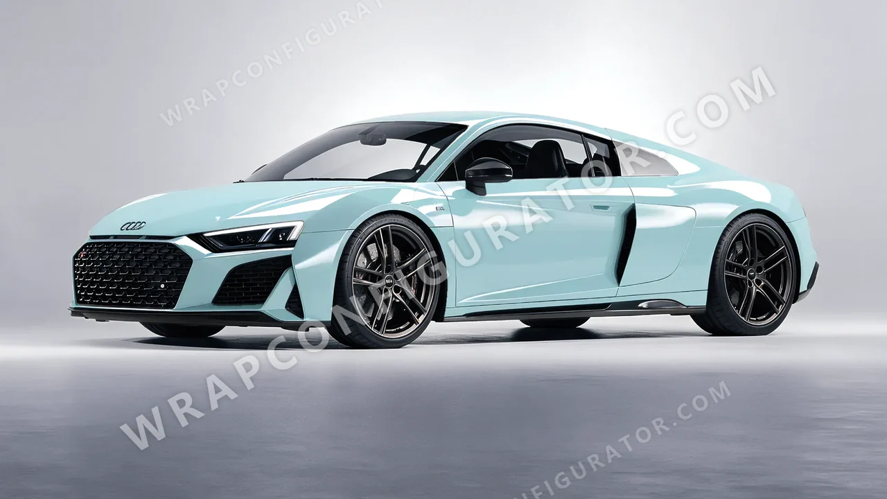 Blue Audi R8 2022 wrapped in Colourshield PPF by HyperPro Light Blue HGF69-P