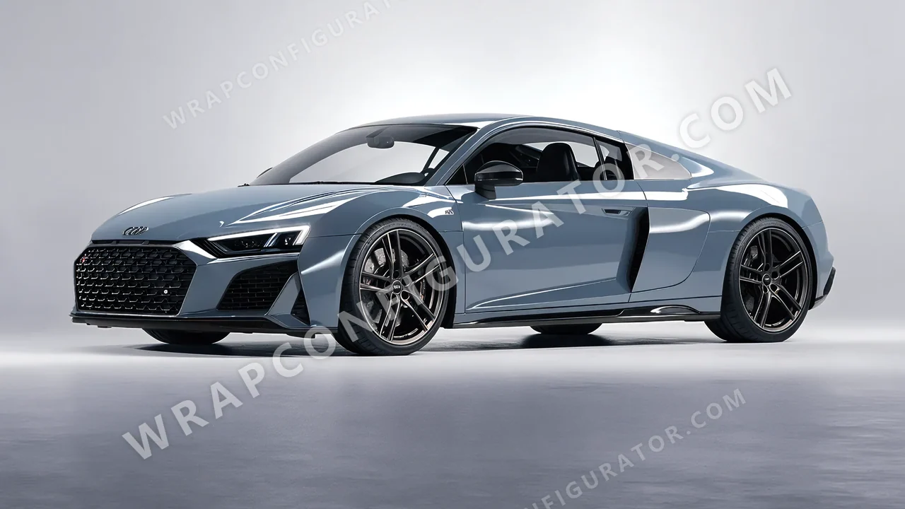 Blue Audi R8 2022 wrapped in Colourshield PPF by HyperPro Smoky Blue HGF24-P