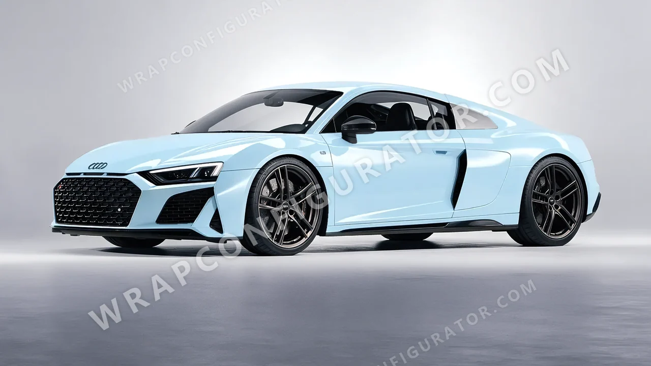 Blue Audi R8 2022 wrapped in Inozetek Dynamic PPF Blue DPPF937