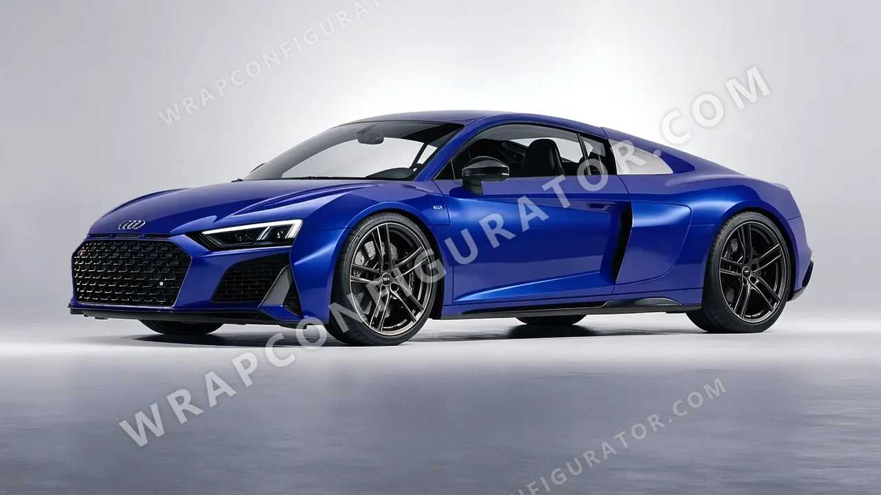 Blue Audi R8 2022 wrapped in Inozetek Dynamic PPF Blue Raspberry DPPF914