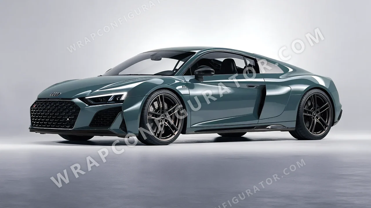 Blue Audi R8 2022 wrapped in Inozetek Dynamic PPF Copaze Blue CPZE101