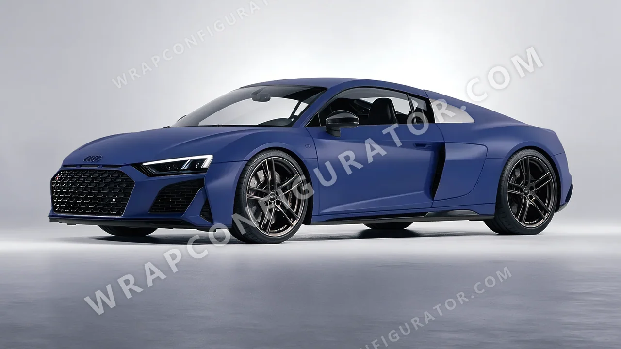 Blue Audi R8 2022 wrapped in KPMF Absolute Matt Quantum Blue K75802