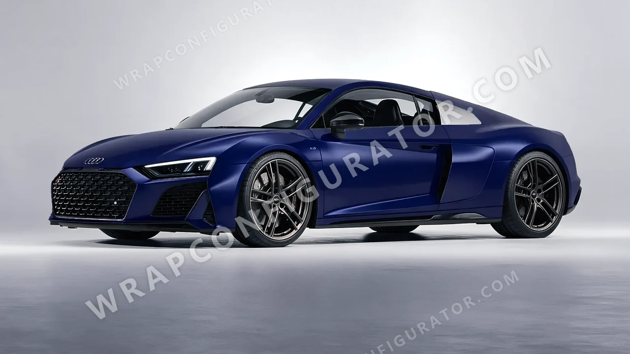 Blue Audi R8 2022 wrapped in KPMF Frozen Sapphire Matt K75578