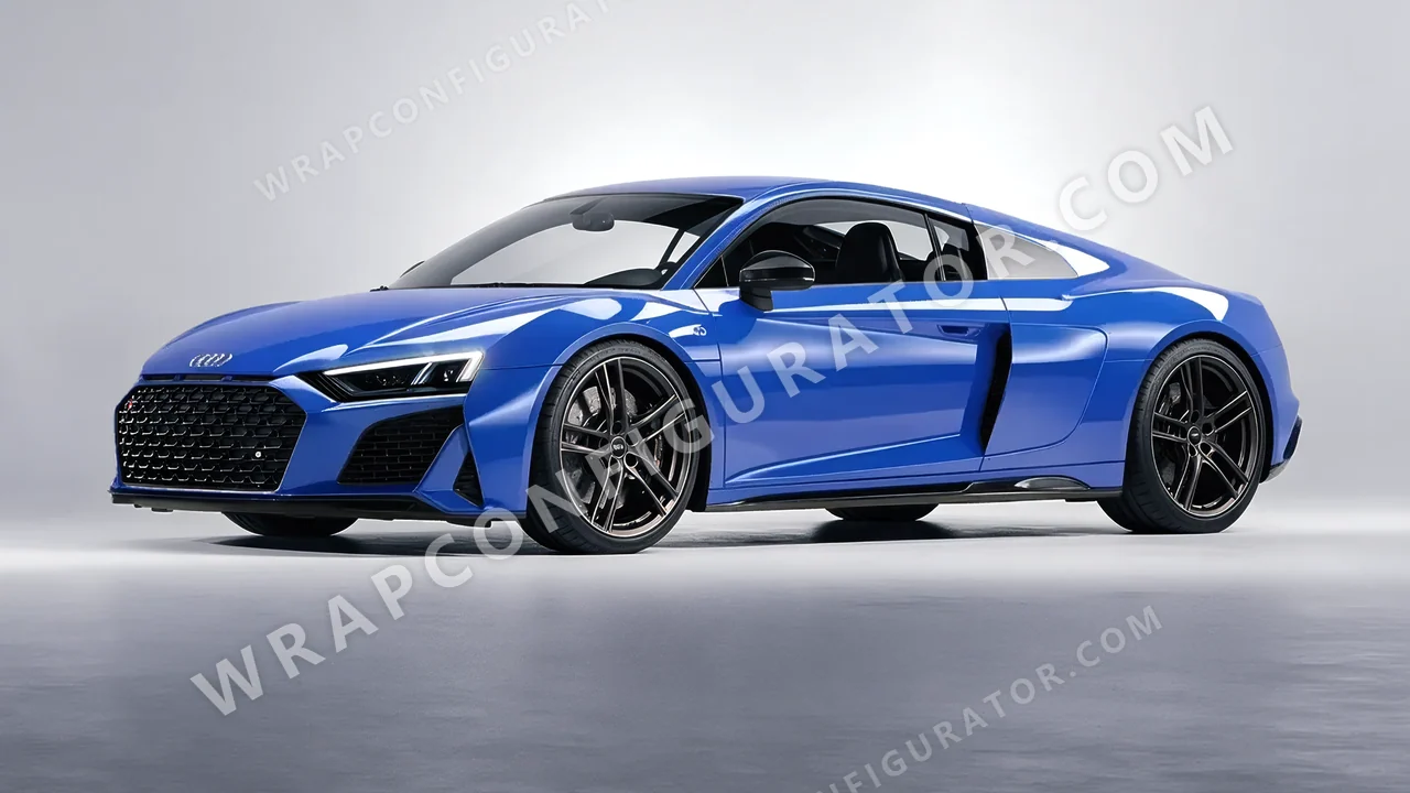 Blue Audi R8 2022 wrapped in ORACAL Glacier Blue 970RA-555G