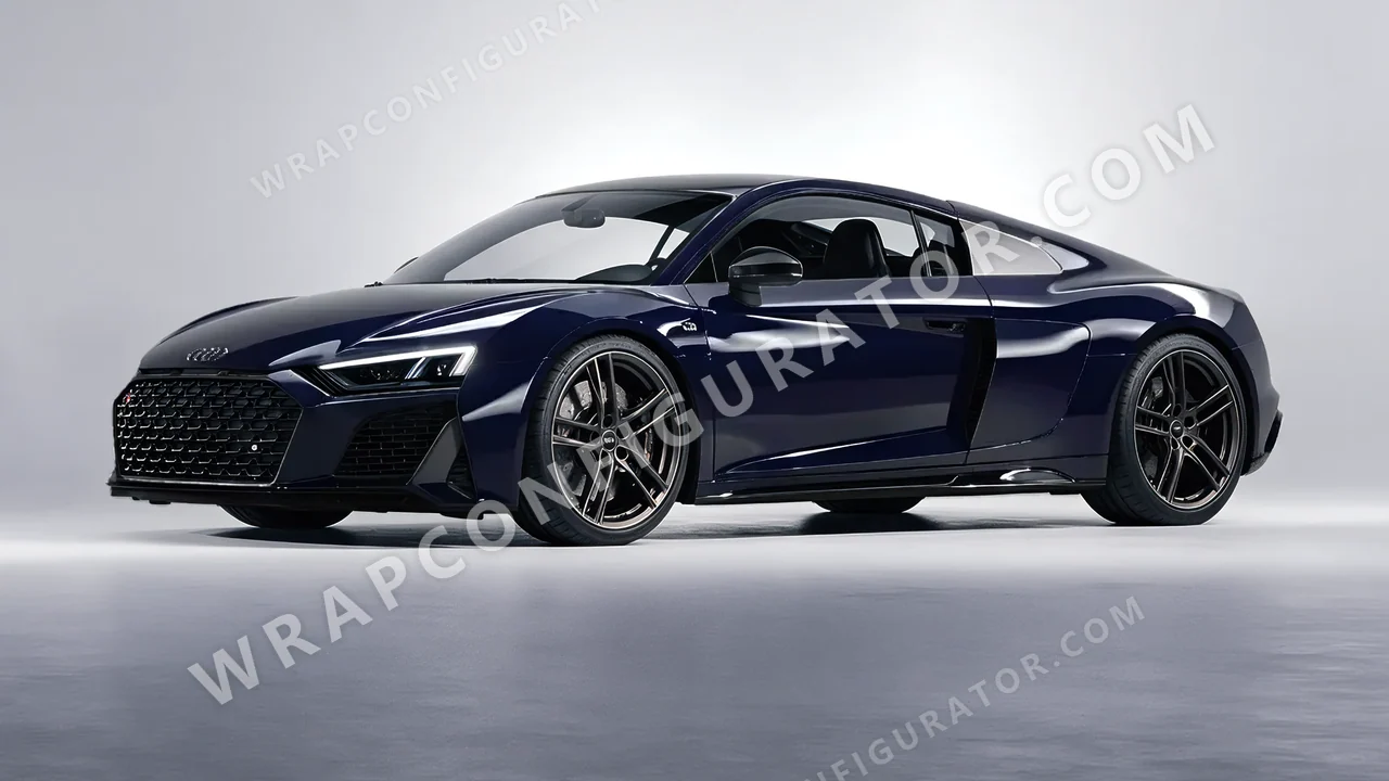 Blue Audi R8 2022 wrapped in ORACAL Gt3 Blue 970RA-111G