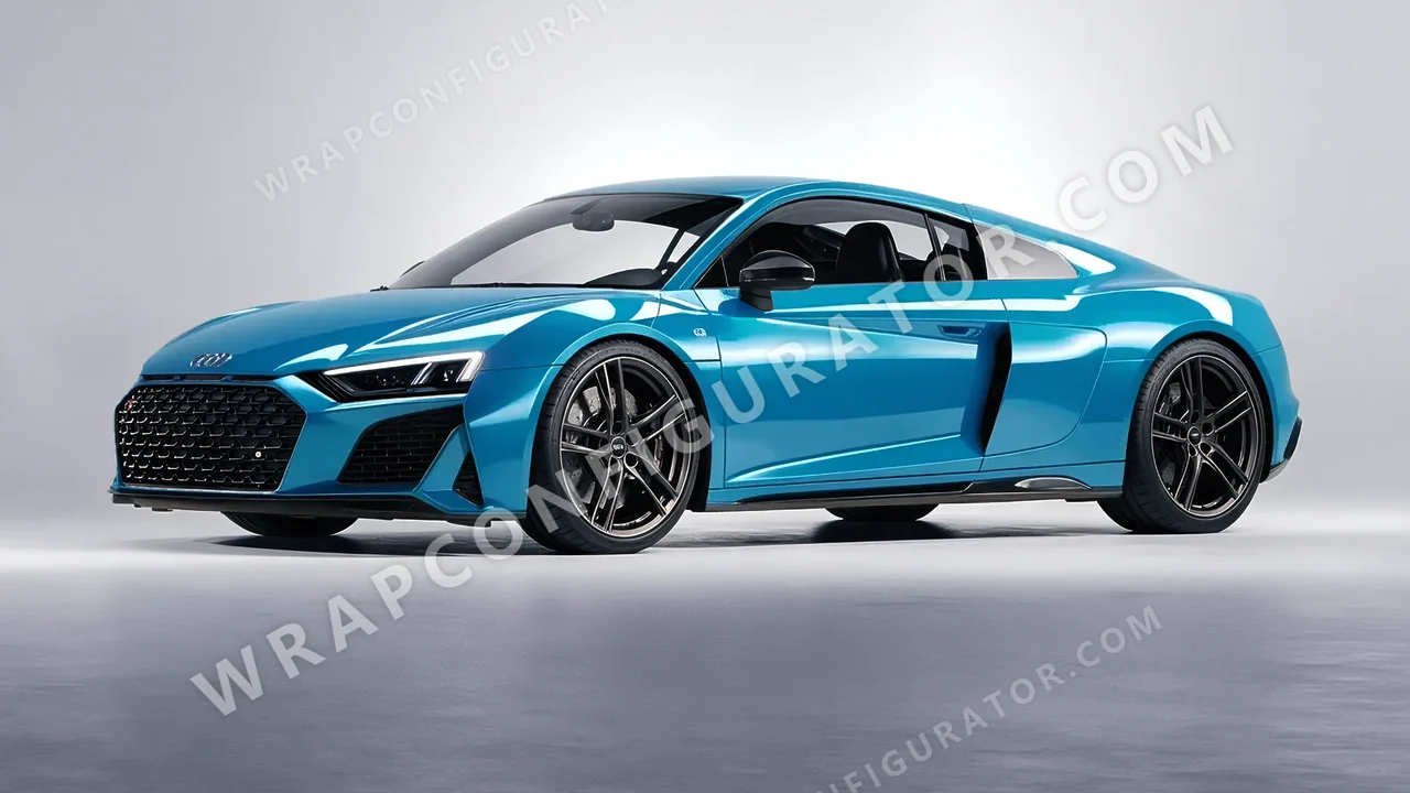 Blue Audi R8 2022 wrapped in ORACAL Lagoon 970RA-553G