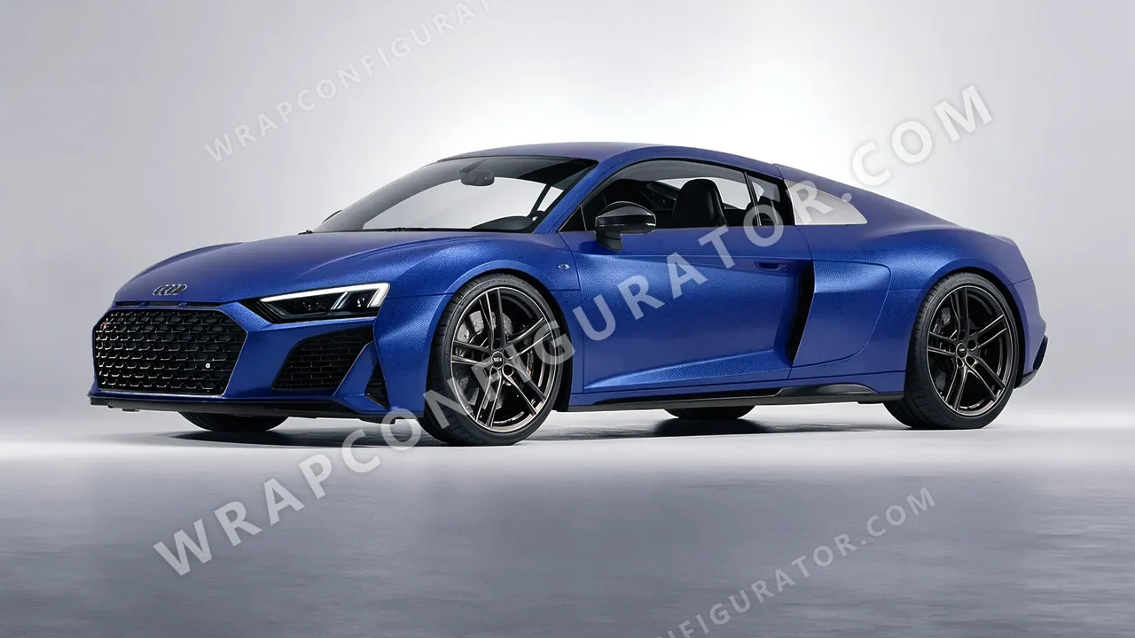 Blue Audi R8 2022 wrapped in ORACAL Night Blue 970RA-196M