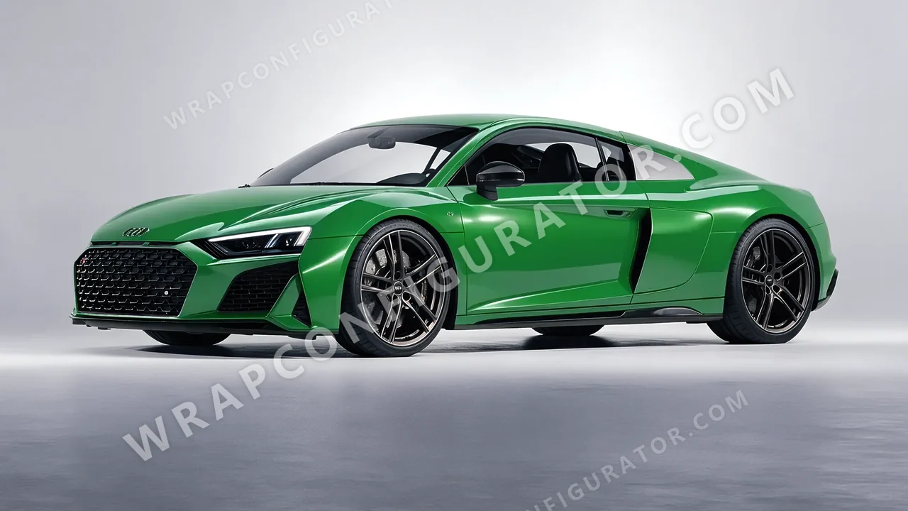 Green Audi R8 2022 wrapped in Avery Dennison Grass Green SW900-758-O