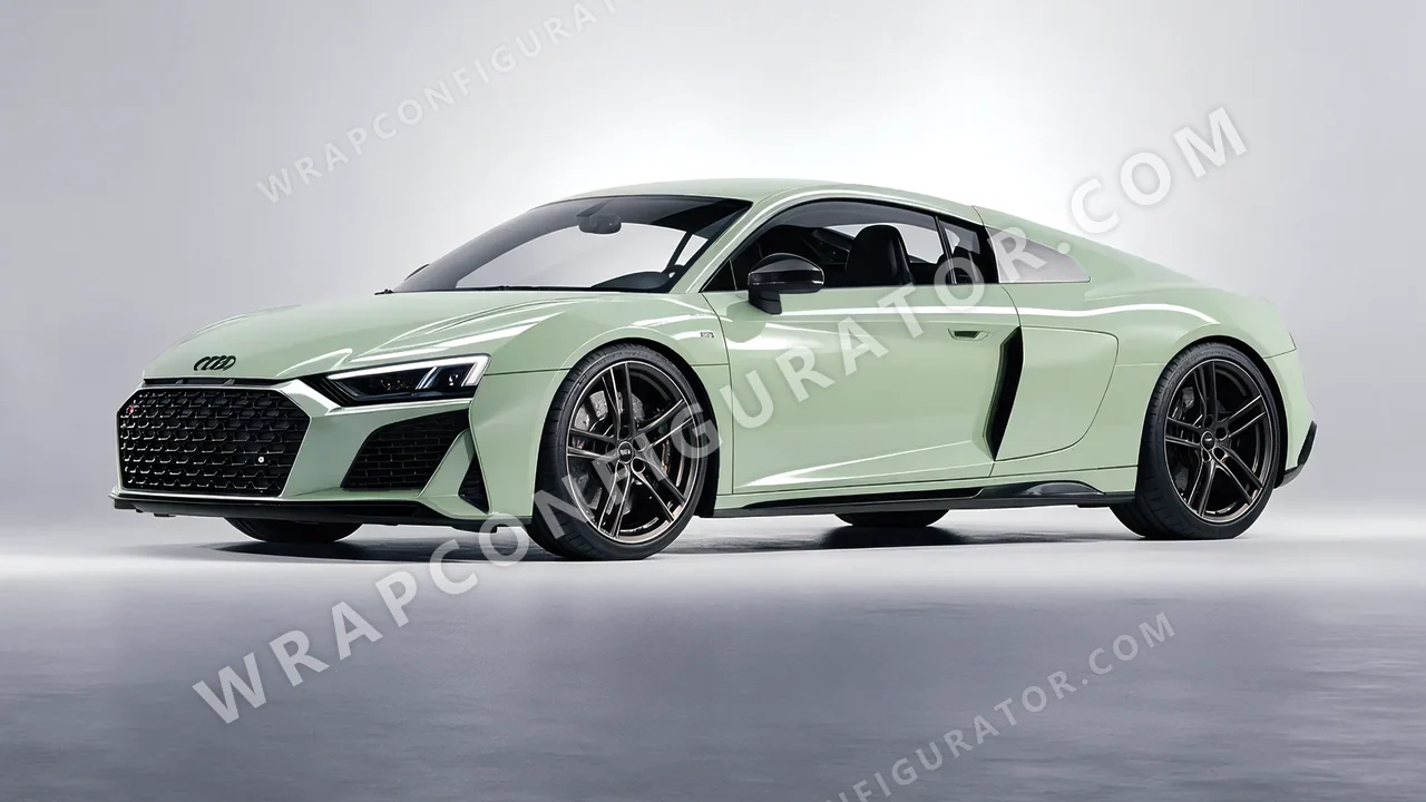 Green Audi R8 2022 wrapped in Avery Dennison Light Pistachio SW900-728-O