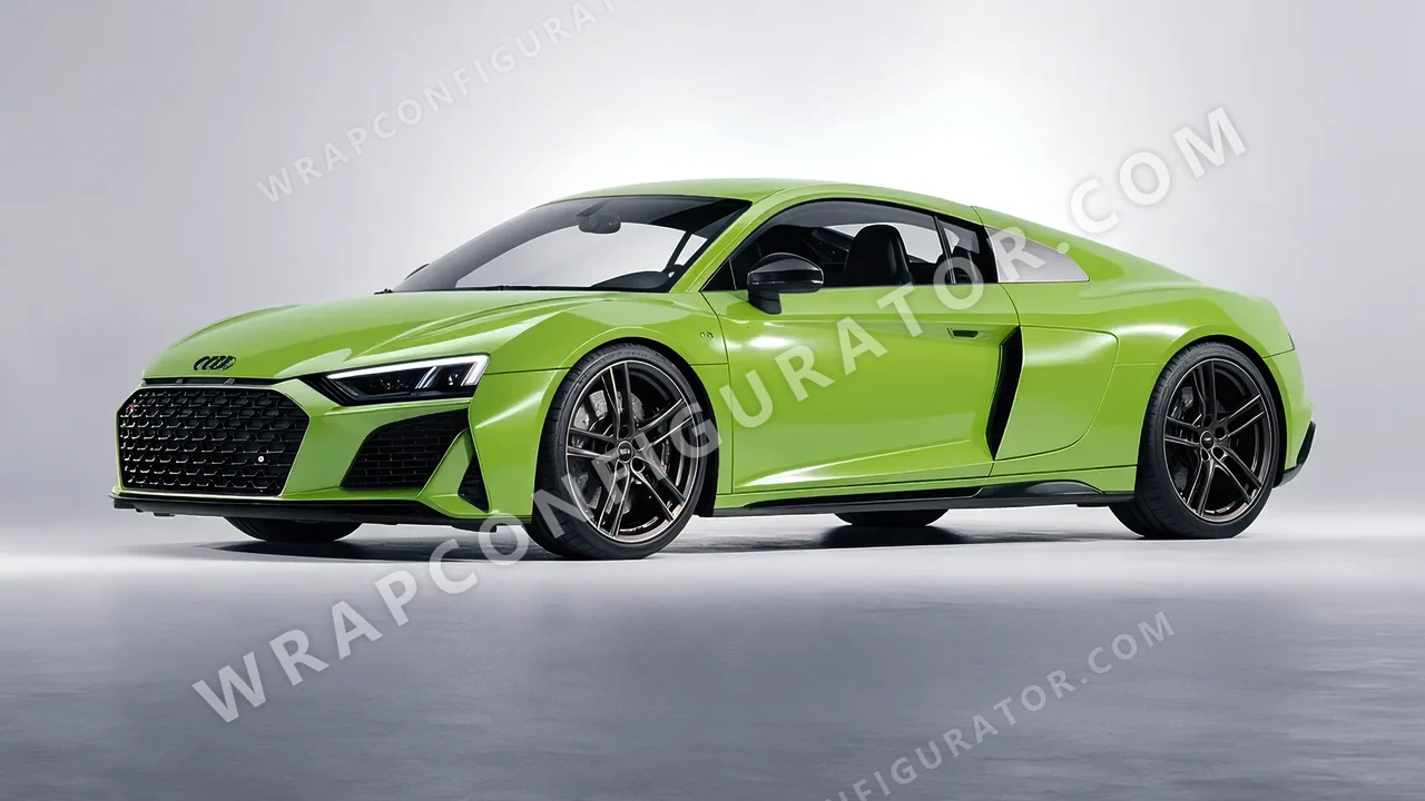 Green Audi R8 2022 wrapped in Avery Dennison Tropical Vacation Green SW900-701-O