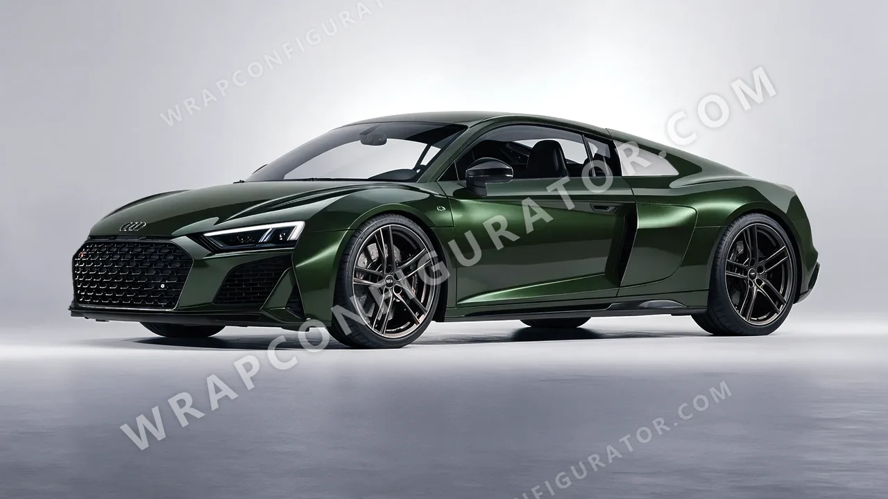 Green Audi R8 2022 wrapped in Colourshield PPF by HyperPro Dark Forest Green HGM74-P