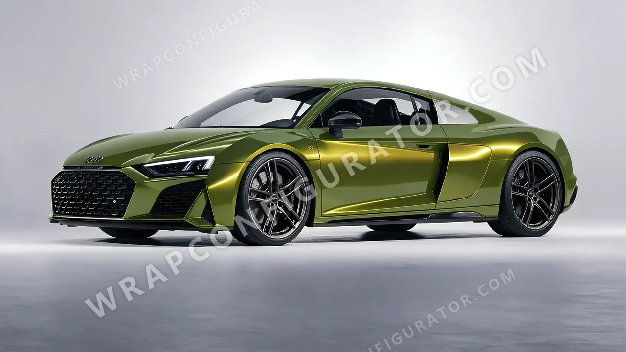 Green Audi R8 2022 wrapped in Colourshield PPF by HyperPro Ghost Green MSF14G-P