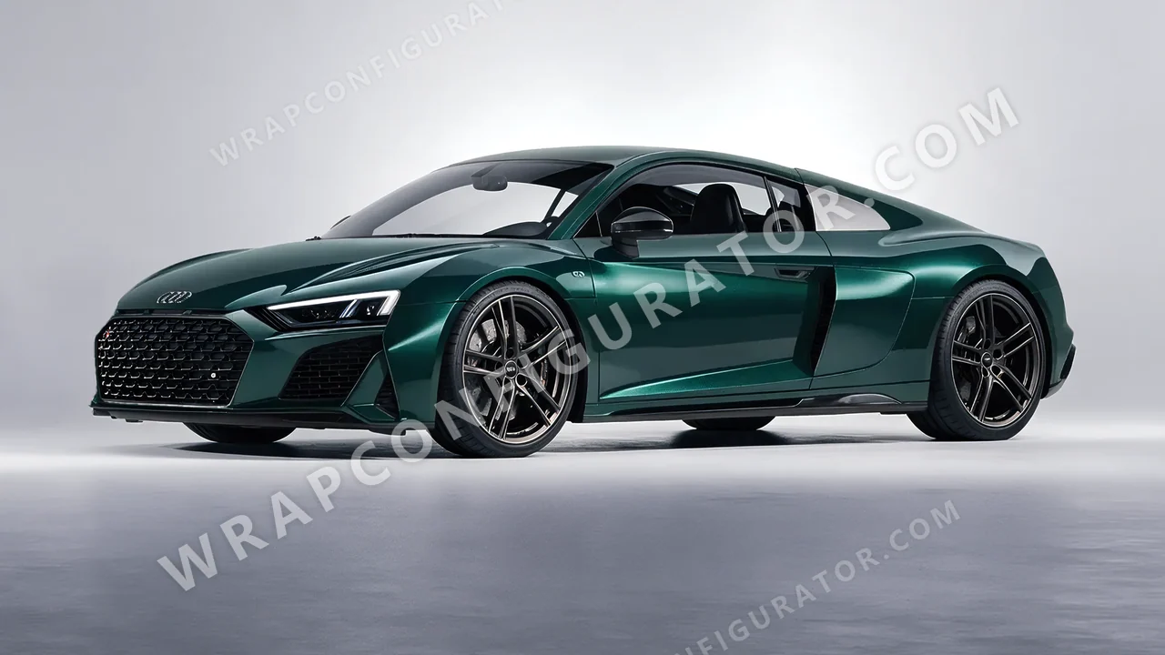 Green Audi R8 2022 wrapped in Colourshield PPF by HyperPro Green HGM59-P