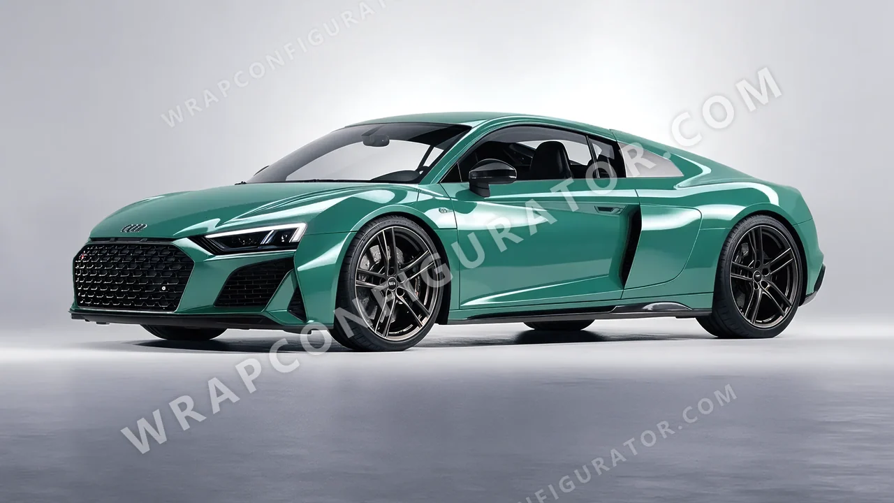 Green Audi R8 2022 wrapped in Colourshield PPF by HyperPro Jade Green HGF93-P