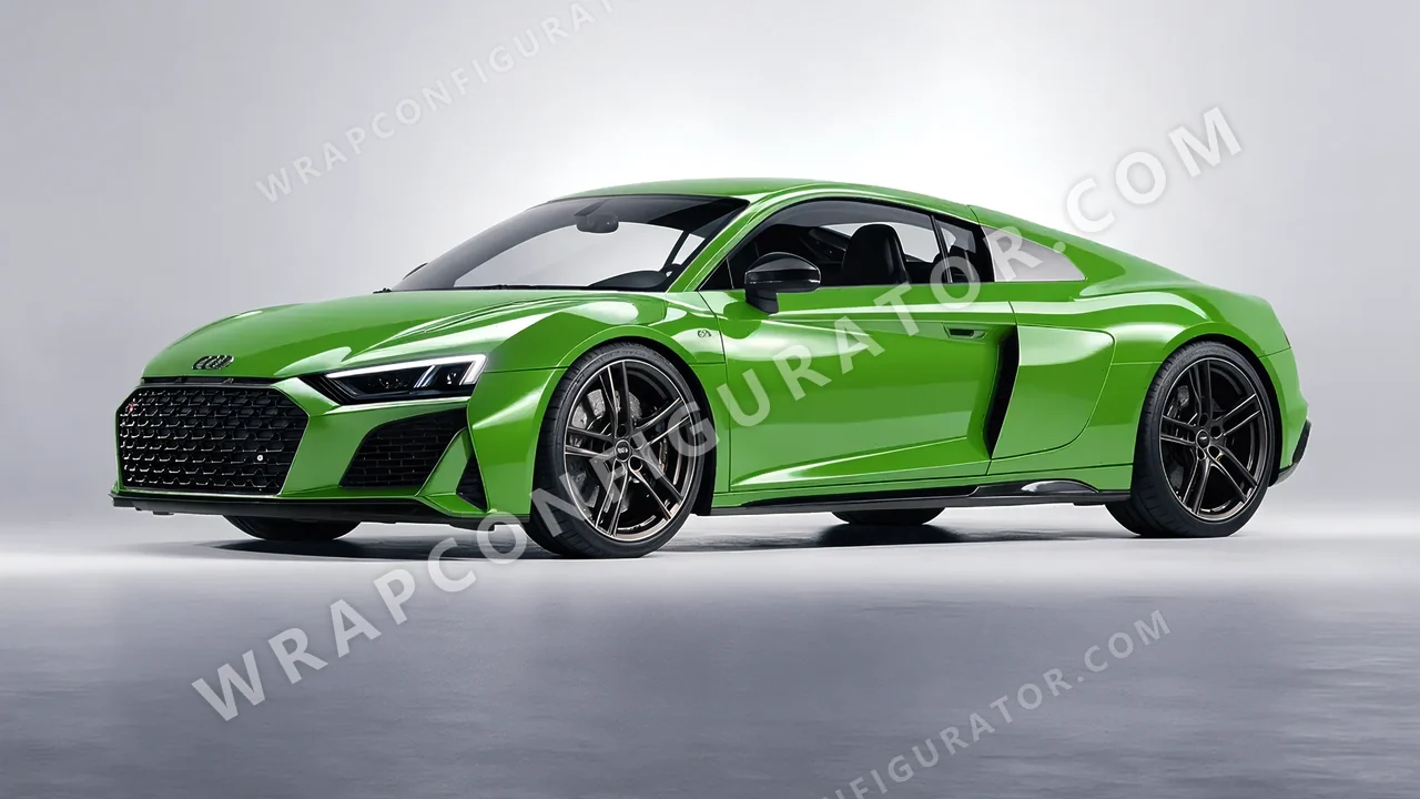 Green Audi R8 2022 wrapped in Colourshield PPF by HyperPro Kelly Green HGF30-P