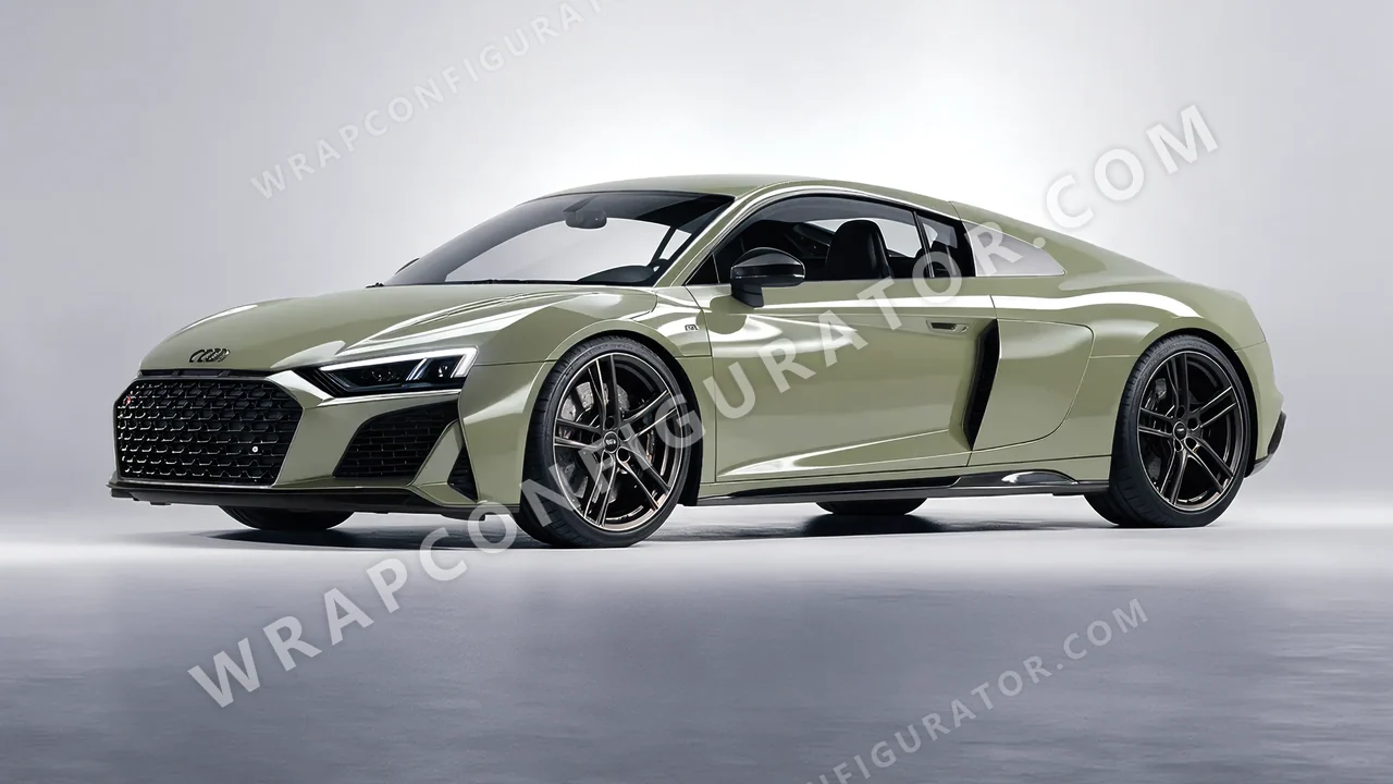 Green Audi R8 2022 wrapped in Colourshield PPF by HyperPro Light Green HGF19-P