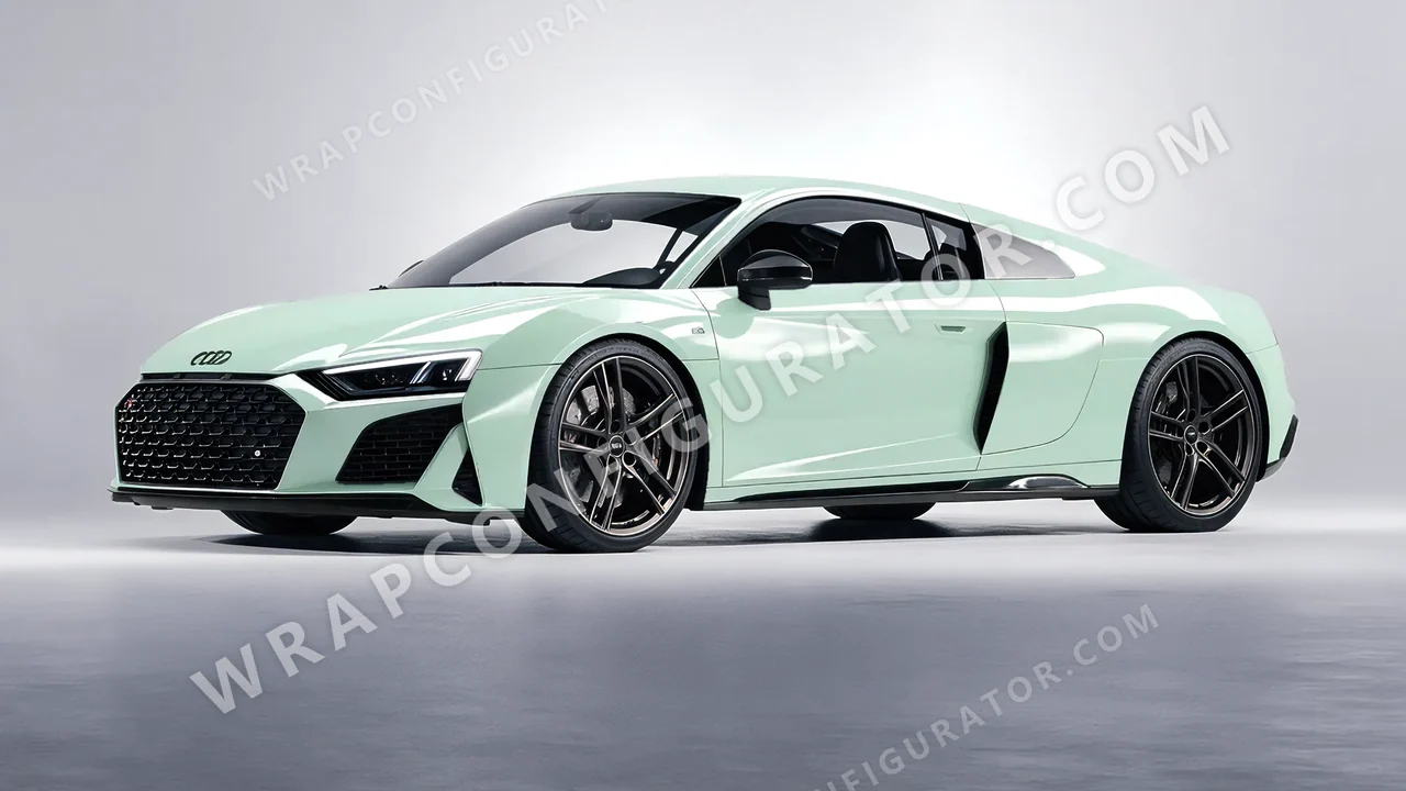 Green Audi R8 2022 wrapped in Colourshield PPF by HyperPro Light Mint Green HGF41-P