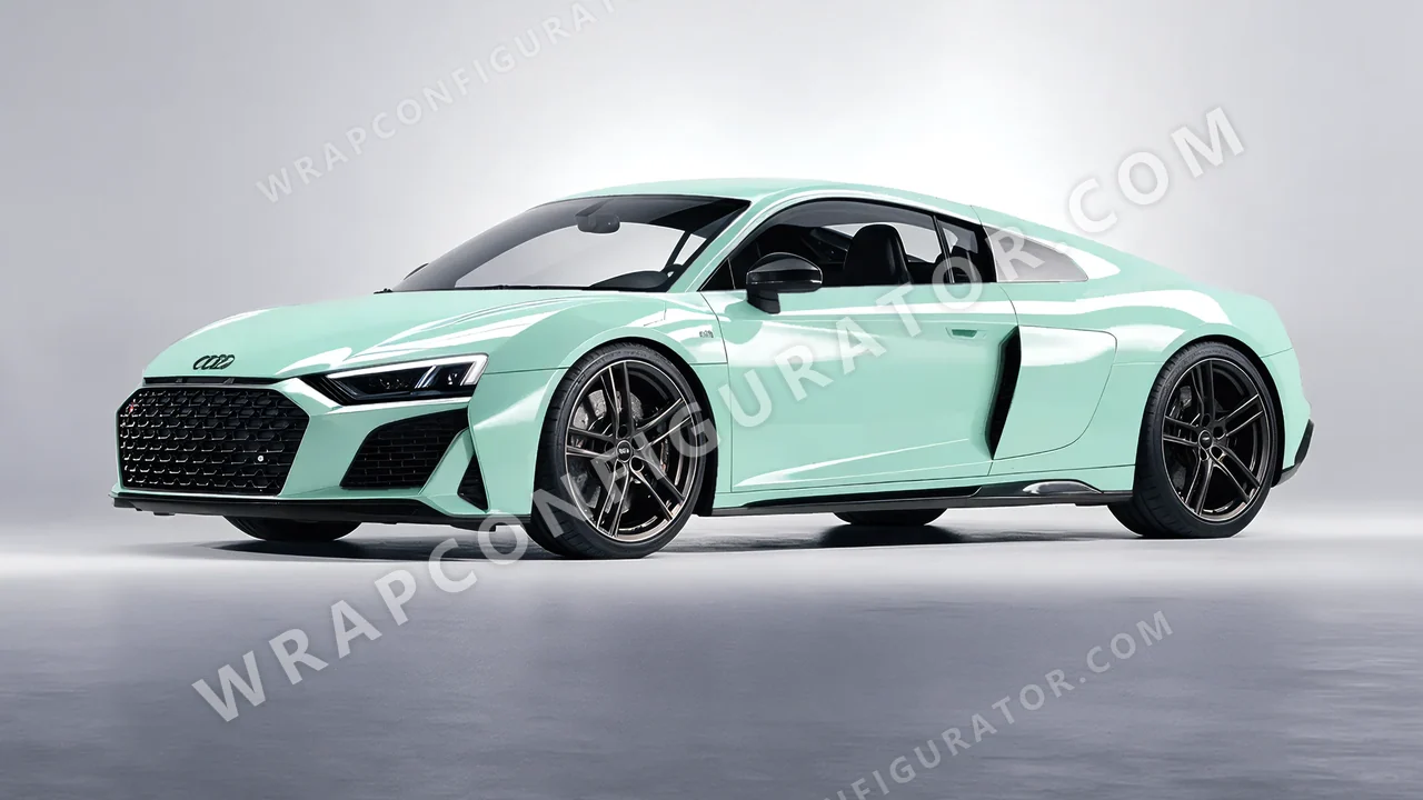 Green Audi R8 2022 wrapped in Colourshield PPF by HyperPro Mint Green HGF80-P