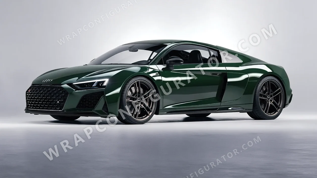 Green Audi R8 2022 wrapped in Colourshield PPF by HyperPro Racing Green HGF84-P