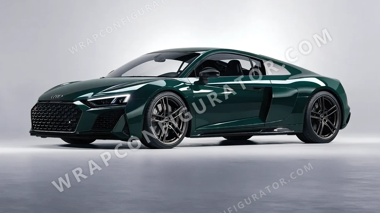 Green Audi R8 2022 wrapped in Colourshield PPF by HyperPro Sacramento Green HGF35-P