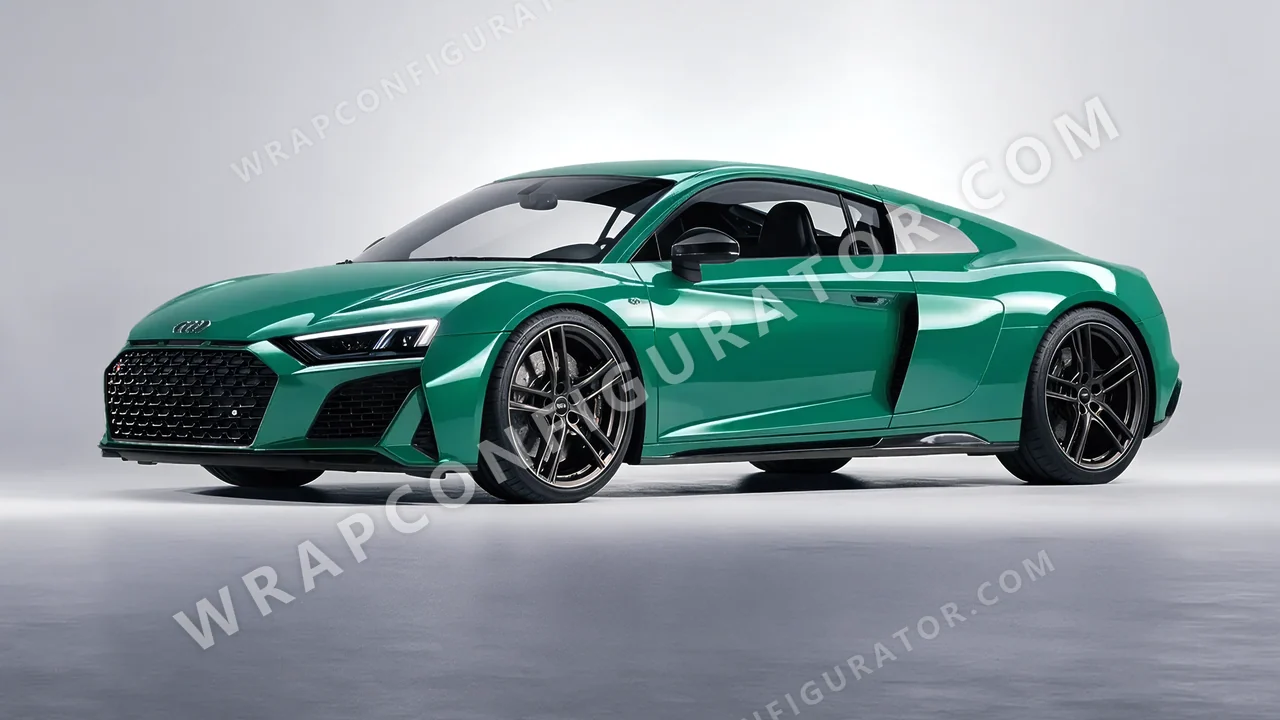 Green Audi R8 2022 wrapped in Colourshield PPF by HyperPro Sea Green HGF79-P