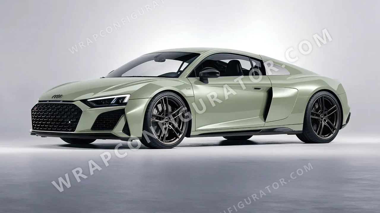 Green Audi R8 2022 wrapped in Colourshield PPF by HyperPro Shadow Green HGM71-P